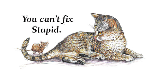 Cat & Mouse "Can't Fix Stupid" Mug